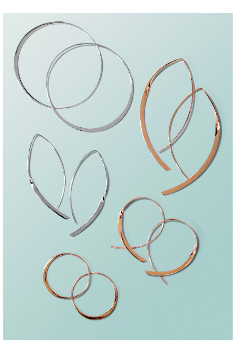 Jewelry 'Flat Upside Down ' Hoop Earrings, Alternate, color, YELLOW GOLD