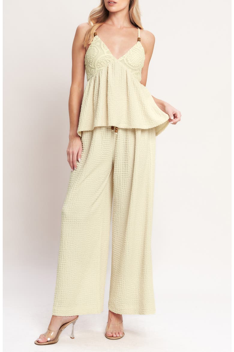 Textured Sleeveless Peplum Top, Alternate, color, BEIGE