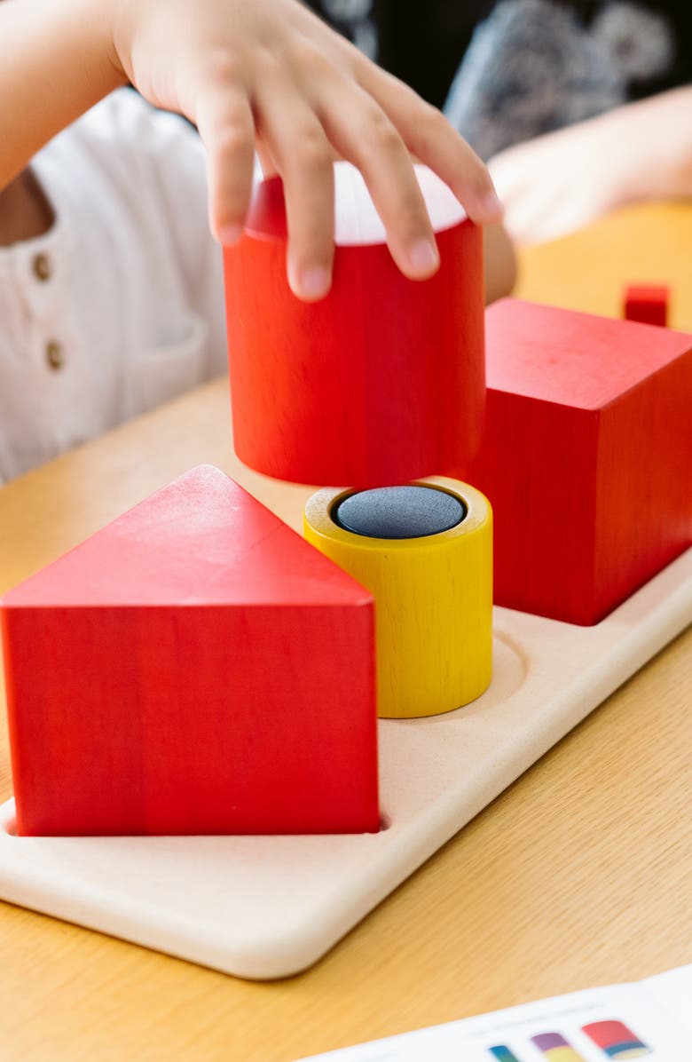 PlanToys<sup>®</sup> Nesting Puzzle, Alternate, color, Red Multi