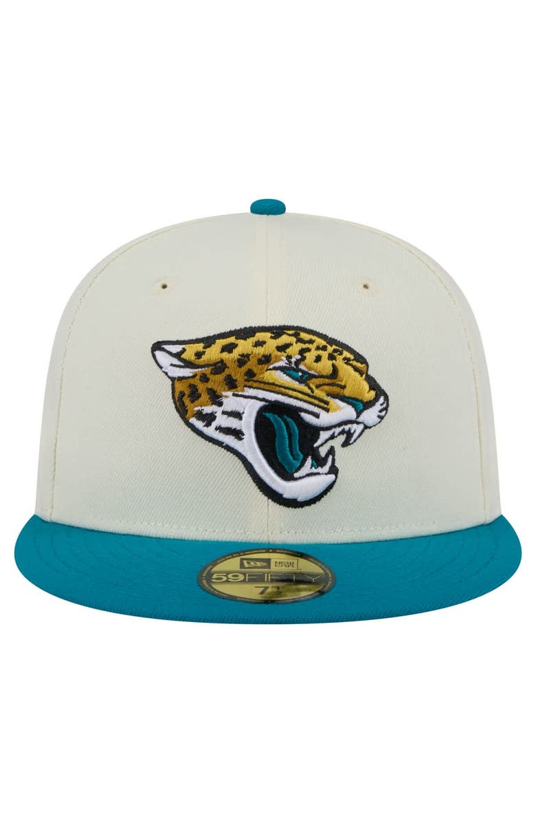 New Era Men's New Era White/Teal Jacksonville Jaguars Main 59FIFTY Fitted Hat, Alternate, color, White