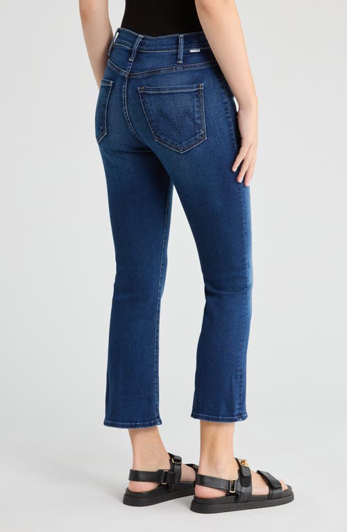 Mother Lil' Hustler Frayed Ankle Bootcut Jeans In Blue
