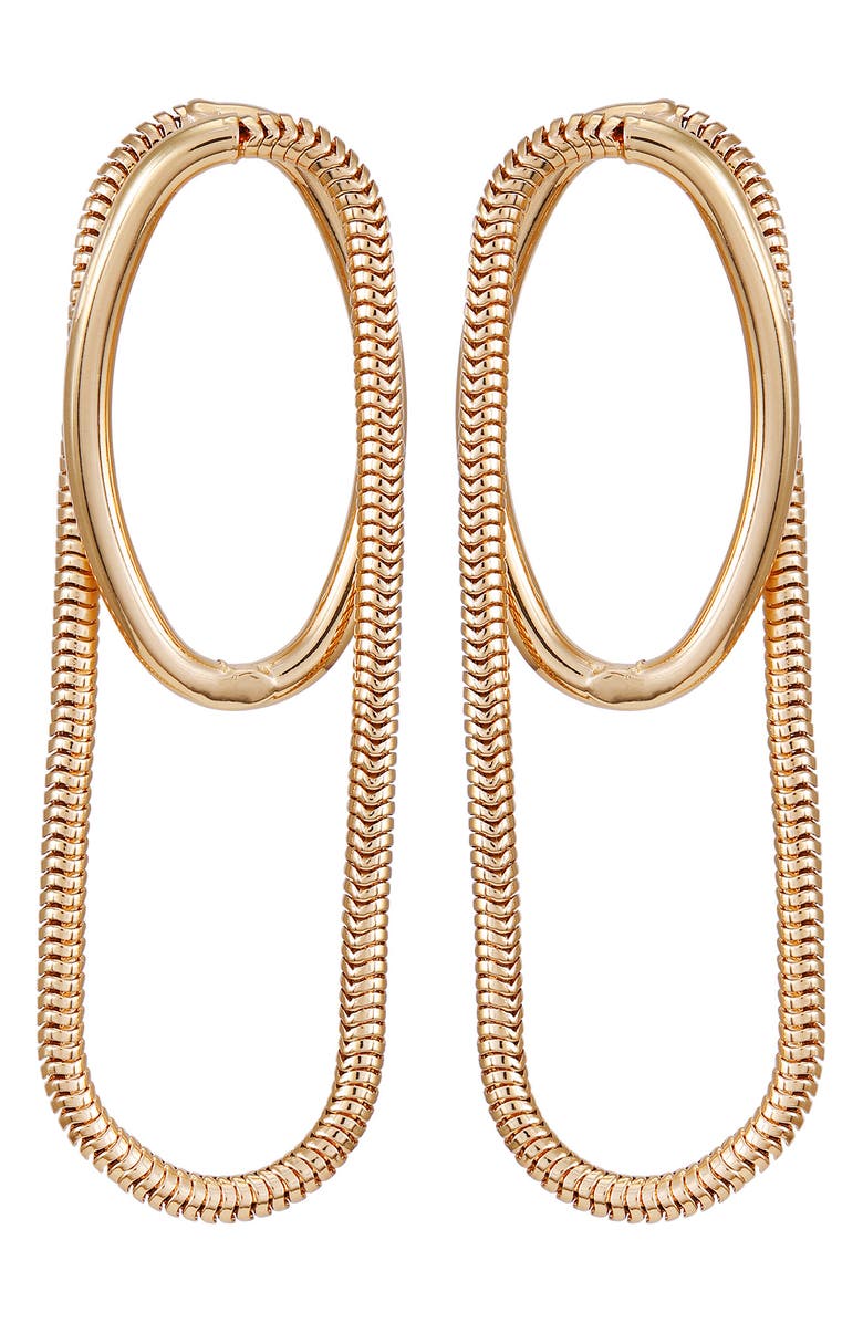 Vince Camuto Snake Chain Oval Drop Earrings, Main, color, Gold