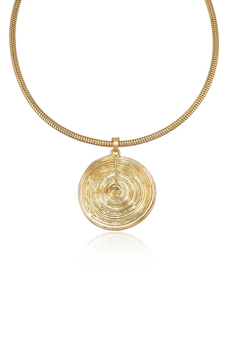 Disc Pendant Necklace, Alternate, color, GOLD