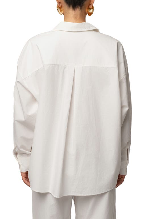 Jluxlabel Leon Oversize Cotton Poplin Button-up Shirt In White