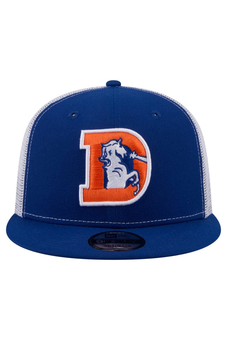 Men's New Era  Royal Denver Broncos Core Team 9FIFTY Trucker Snapback Hat, Alternate, color, Royal
