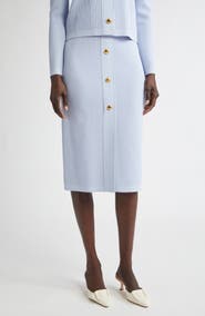 ST. JOHN Mixed Stitch Flatback Rib Skirt