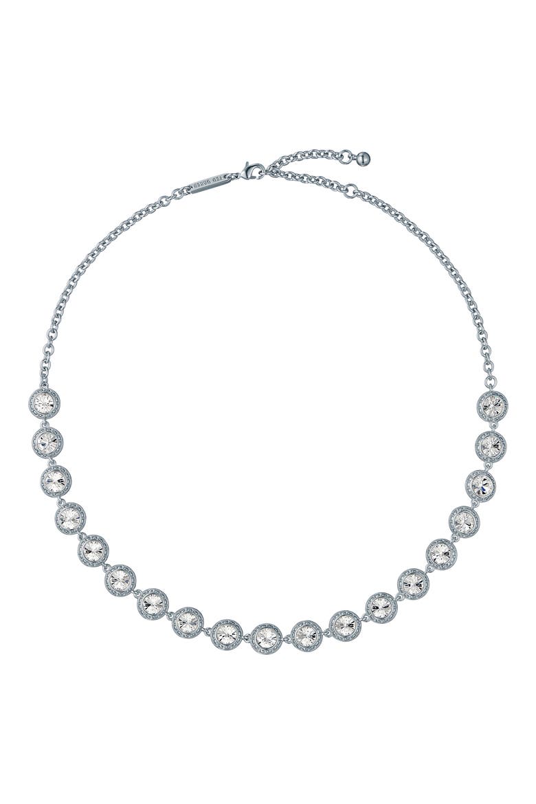 Solanna Solitaire Sparkle Crystal Necklace, Main, color, SILVER TONE/ CLEAR CRYSTAL