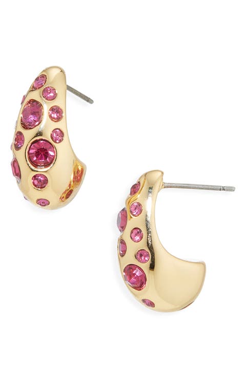 Bombay Pavé CZ Dome Hoop Earrings