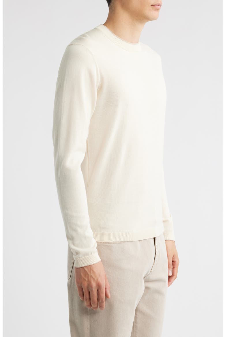Drummond Tipped Combed Cotton Sweater, Alternate, color, ECRU
