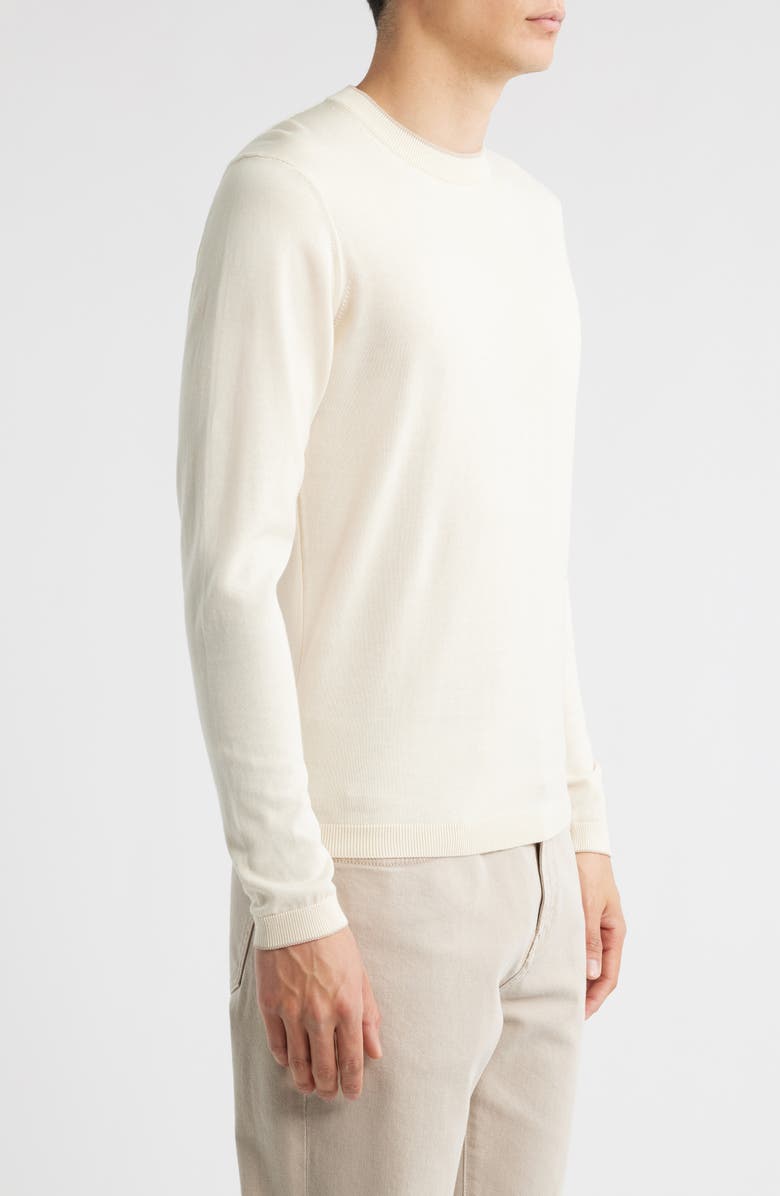 Jack Victor Drummond Tipped Combed Cotton Sweater, Alternate, color, Ecru