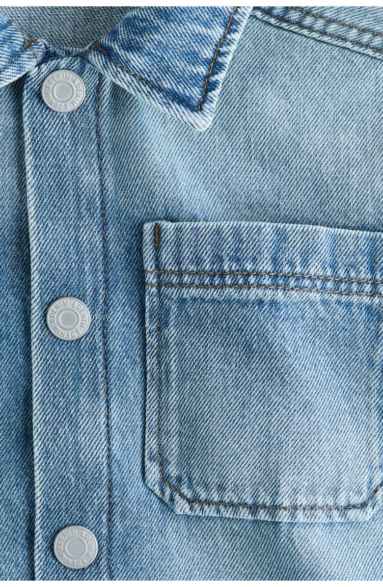 H&M Oversized Denim Overshirt, Alternate, color, Light Denim Blue