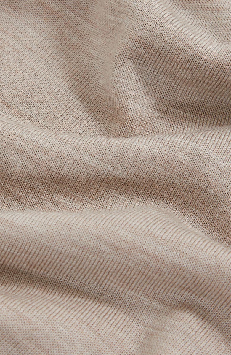 Reiss Duchie Short Sleeve Merino Wool Polo Sweater, Alternate, color, Wheat Melange