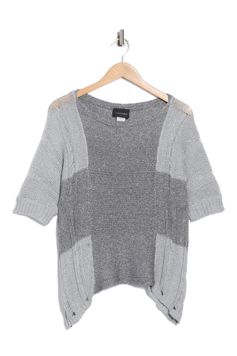 Open Knit Top, Alternate, color, SILVER