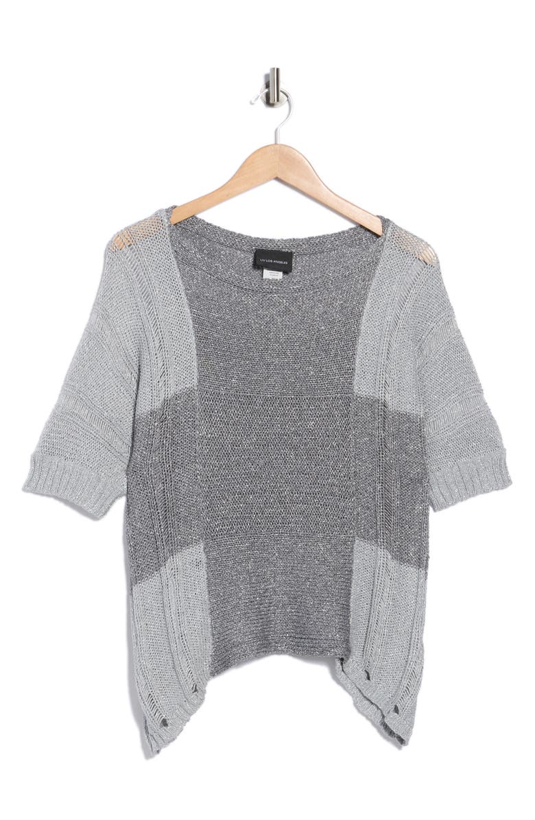 Forgotten Grace Open Knit Top, Alternate, color, Silver