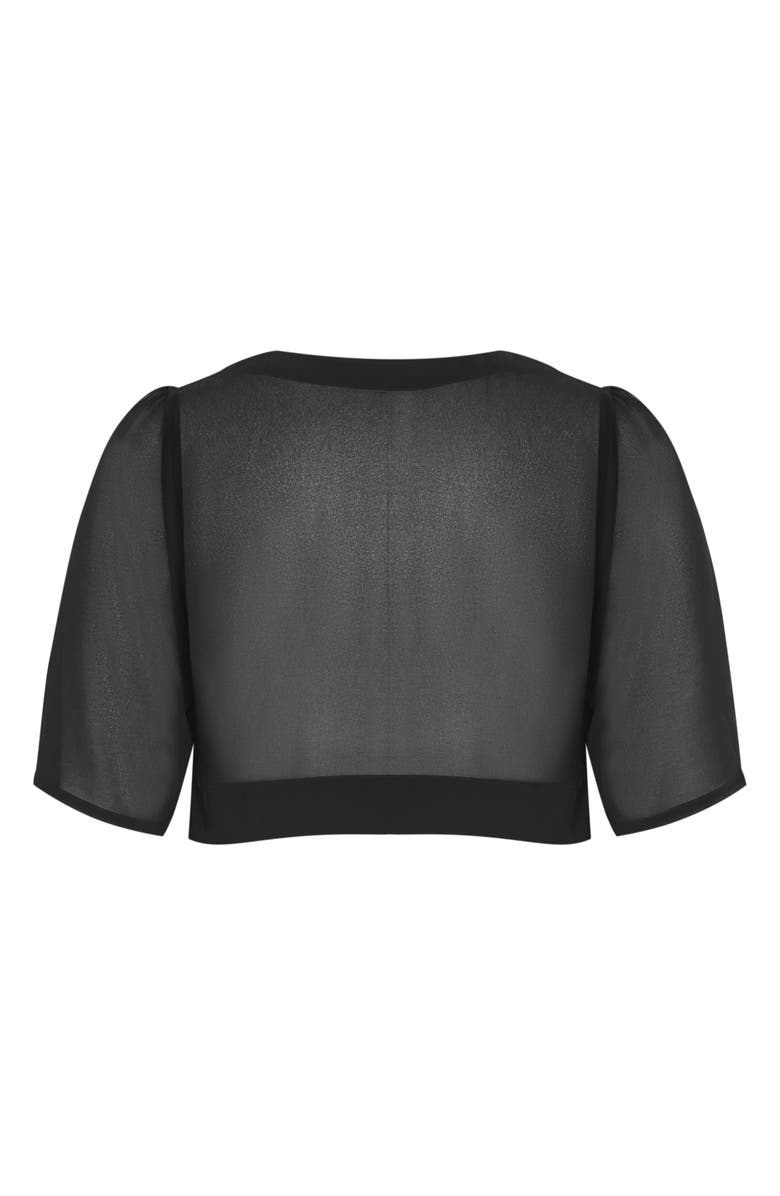 City Chic Chiffon Shrug, Alternate, color, Black