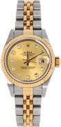 Pre-Owned Rolex Oyster Perpetual Datejust Automatic Watch Stainless Steel and Yellow Gold with Diamond Markers 26