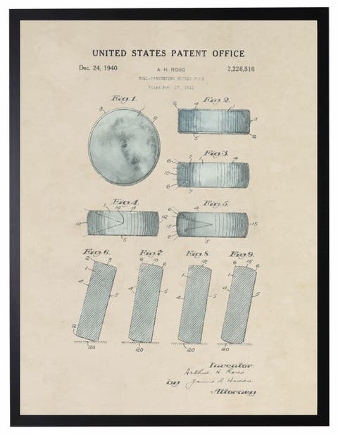 Hockey Puck Patent in Black Frame