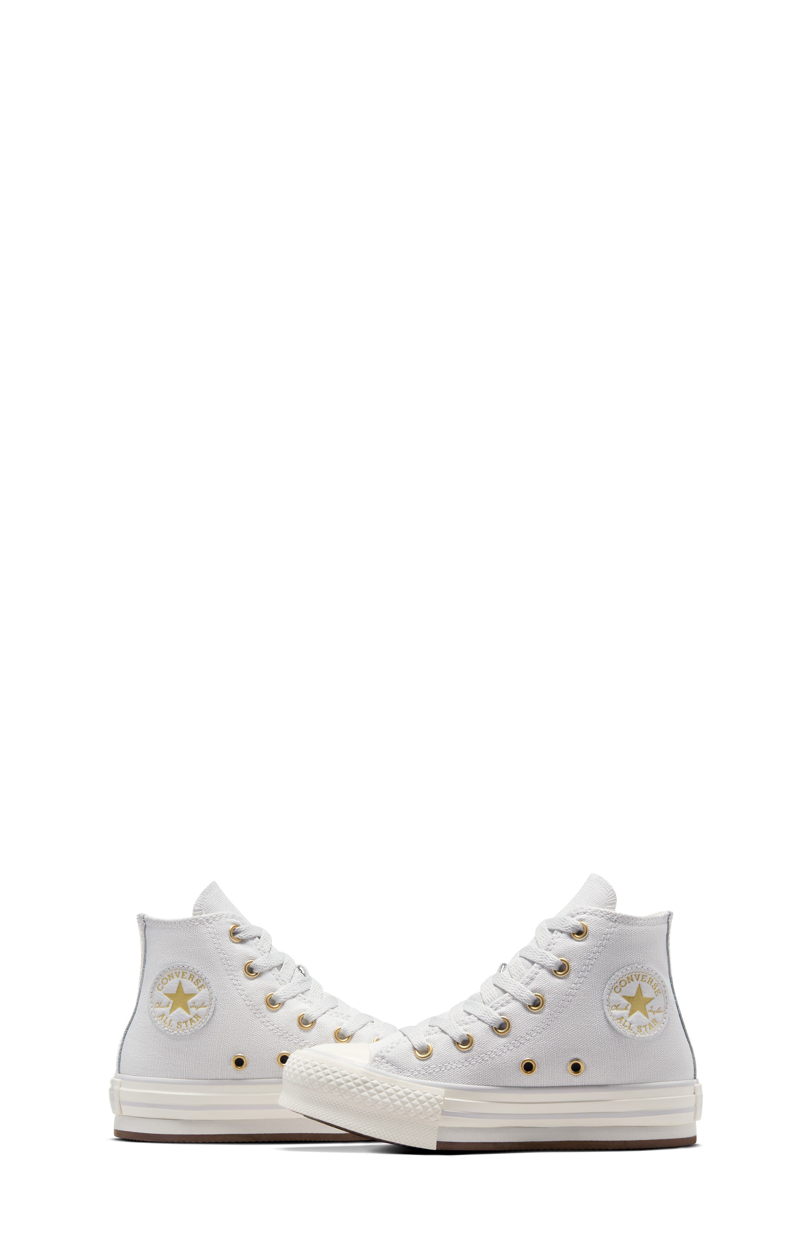 Converse Kids' Chuck Taylor<sup>®</sup> All Star<sup>®</sup> EVA Lift High Top Sneaker, Alternate, color, Barely Grey/ Egret/ Gold