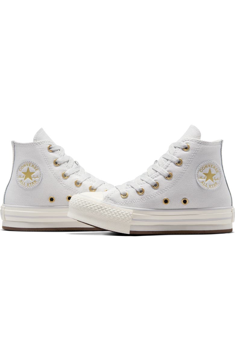 Converse Kids' Chuck Taylor<sup>®</sup> All Star<sup>®</sup> EVA Lift High Top Sneaker, Alternate, color, Barely Grey/ Egret/ Gold