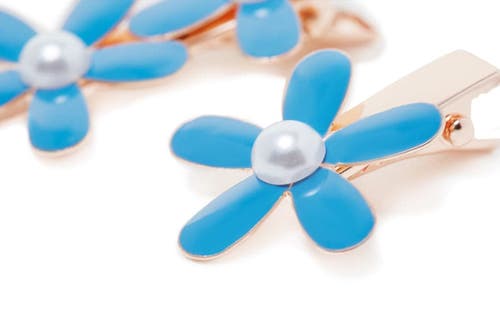 Nume Flower Hair Clip Set In Blue
