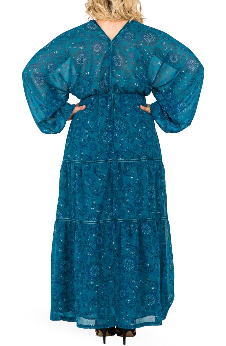 Standards & Practices Maxine Floral Print Maxi Dress, Alternate, color, Teal