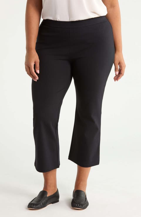 High Waist Ankle Kick Flare Ponte Pants