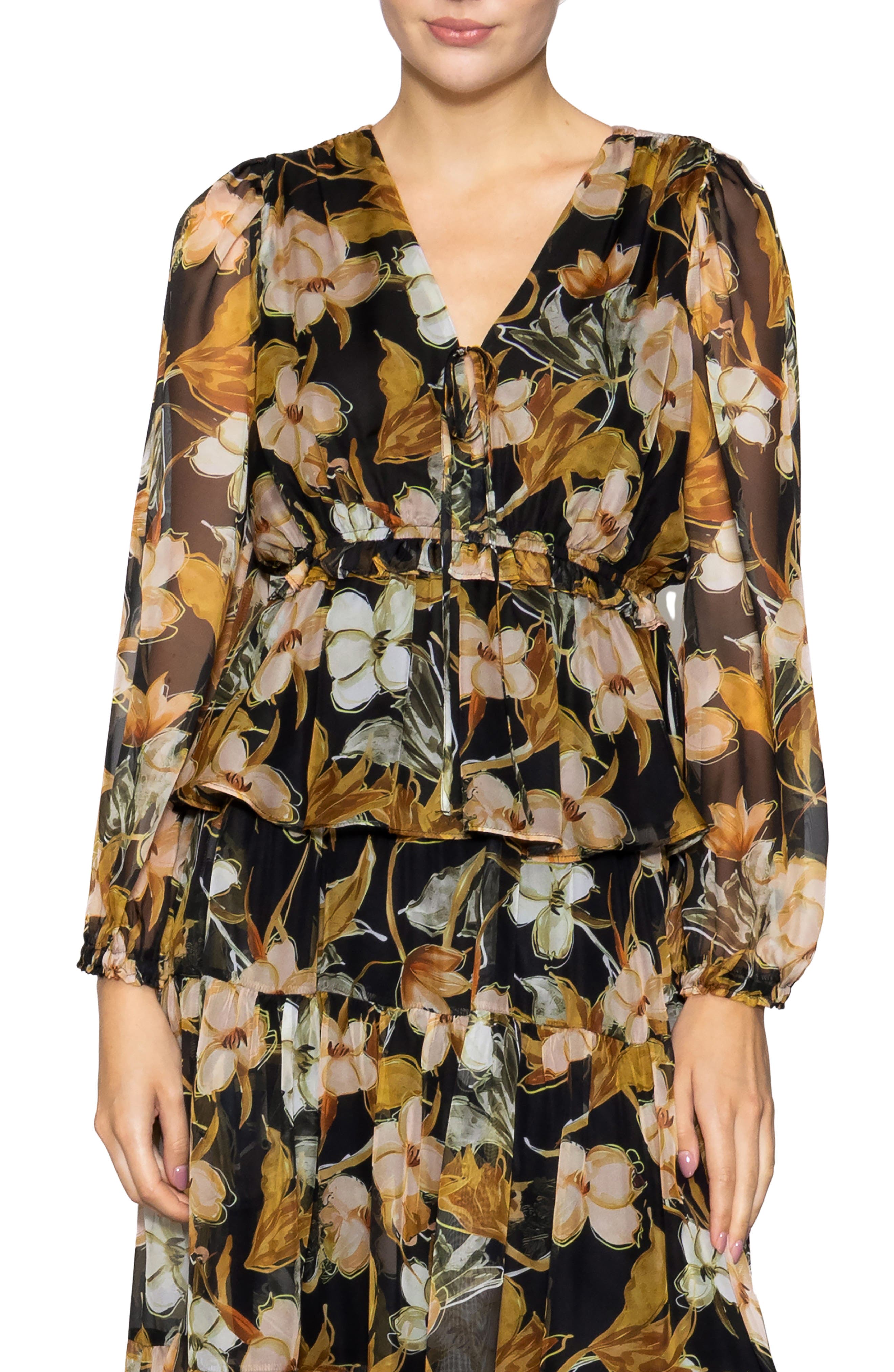 MELLODAY Chiffon Peplum Top