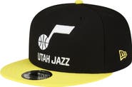 New Era Men's New Era Black/Yellow Utah Jazz Official Team Color 2Tone 9FIFTY Snapback Hat