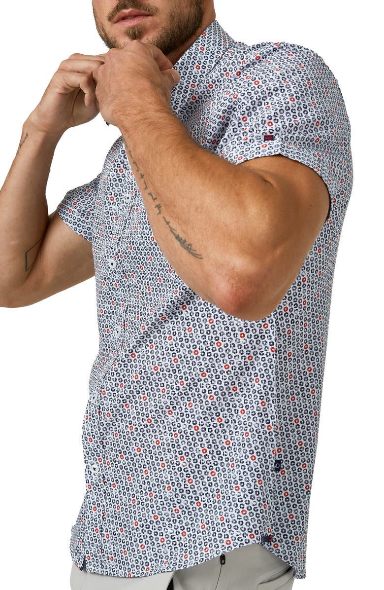 7 Diamonds My Universe Performance Short Sleeve Button-Up Shirt, Alternate, color, 