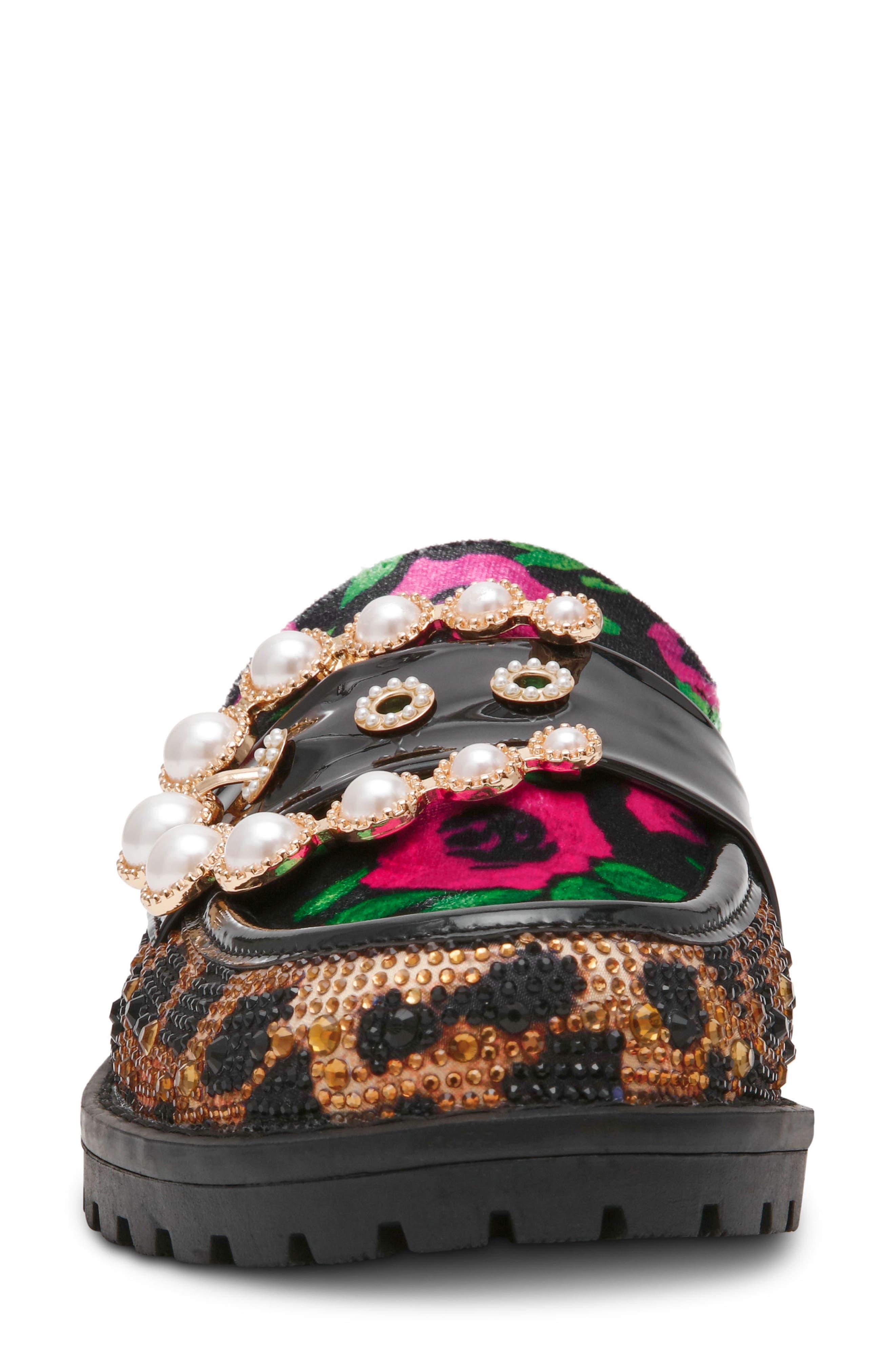 Zanne Embellished Loafer Mule, Alternate, color, PINK/ GREEN FLORAL