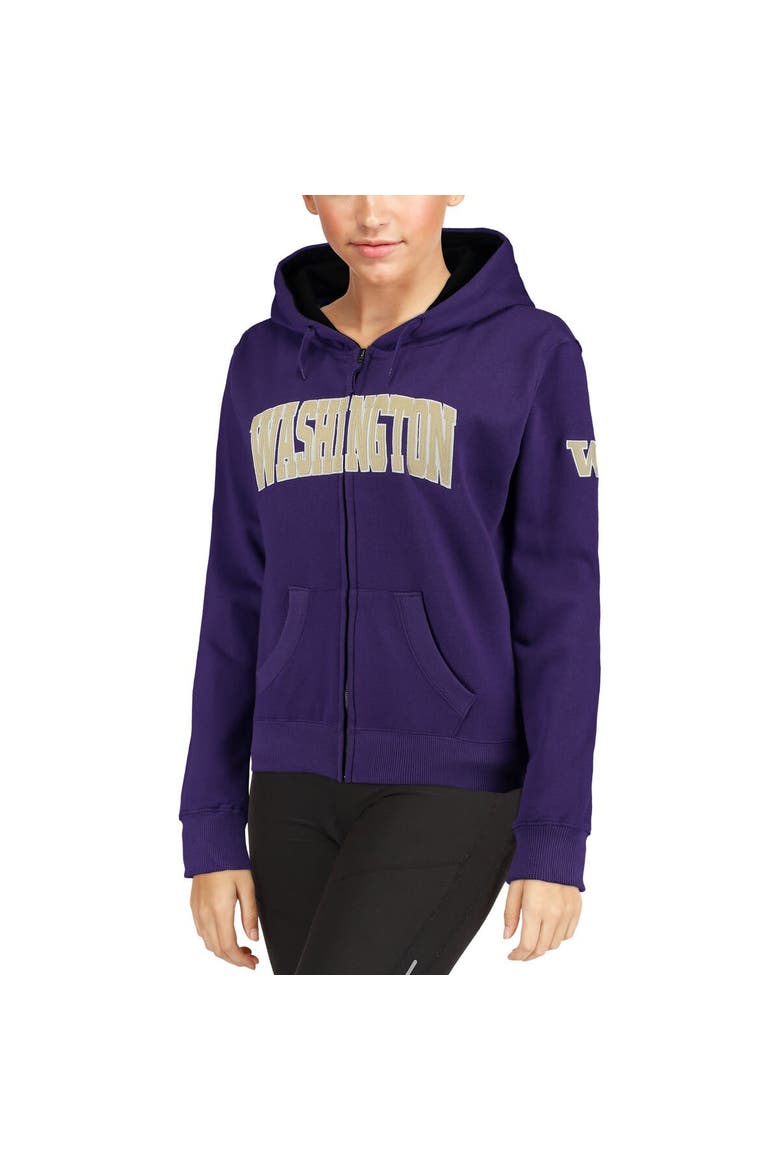 Women's Stadium Athletic Purple Washington Huskies Arched Name Full-Zip Sweatshirt, Alternate, color, Purple