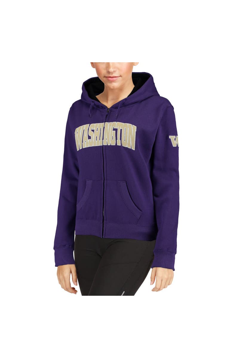 COLOSSEUM Women's Stadium Athletic Purple Washington Huskies Arched Name Full-Zip Sweatshirt, Alternate, color, Purple