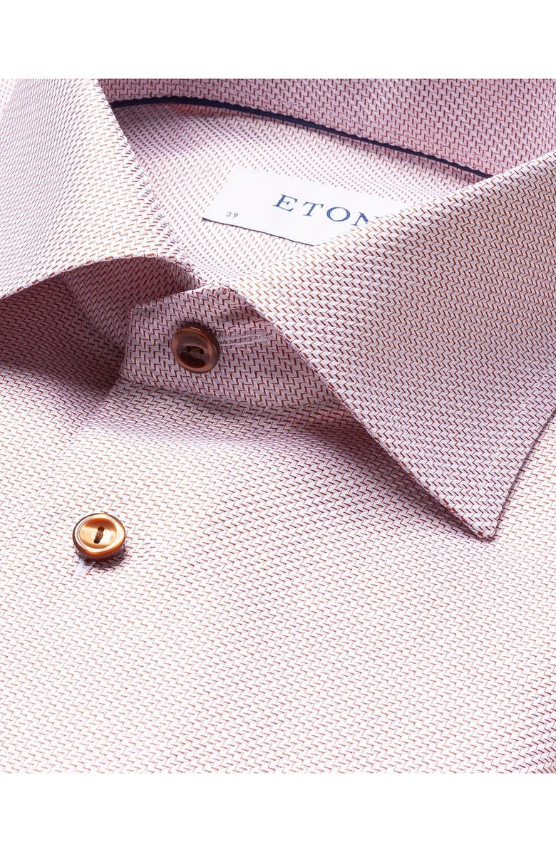 Eton Classic Fit Red Cotton Dobby Dress Shirt, Alternate, color, 