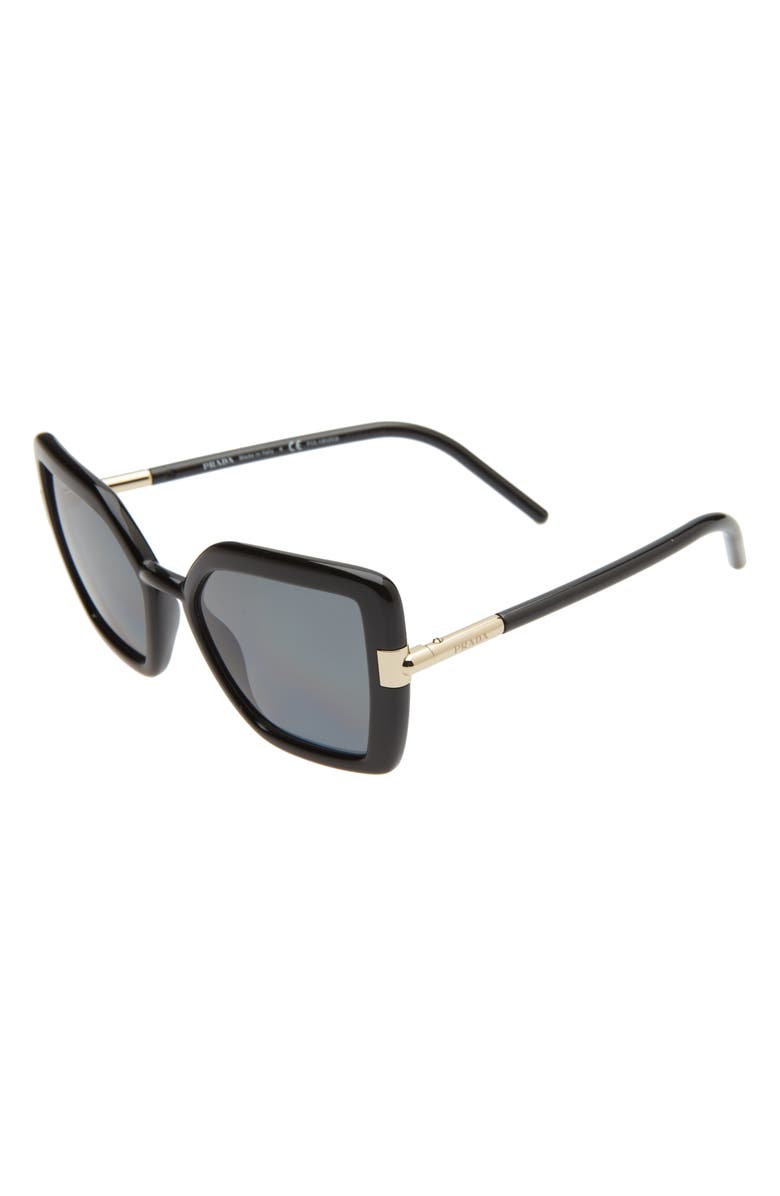 Prada 54mm Polarized Butterfly Sunglasses, Alternate, color, 