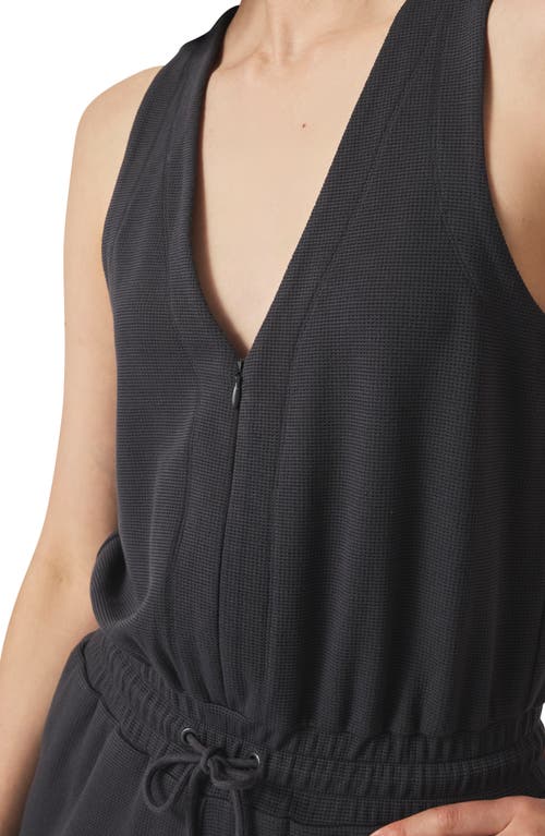 Splendid Waffle Scuba Tank Jumpsuit In Lead In Lead