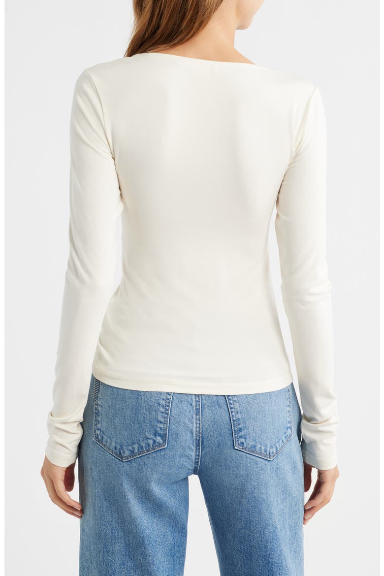 U-Wire Long Sleeve Jersey Top, Alternate, color, ECRU003
