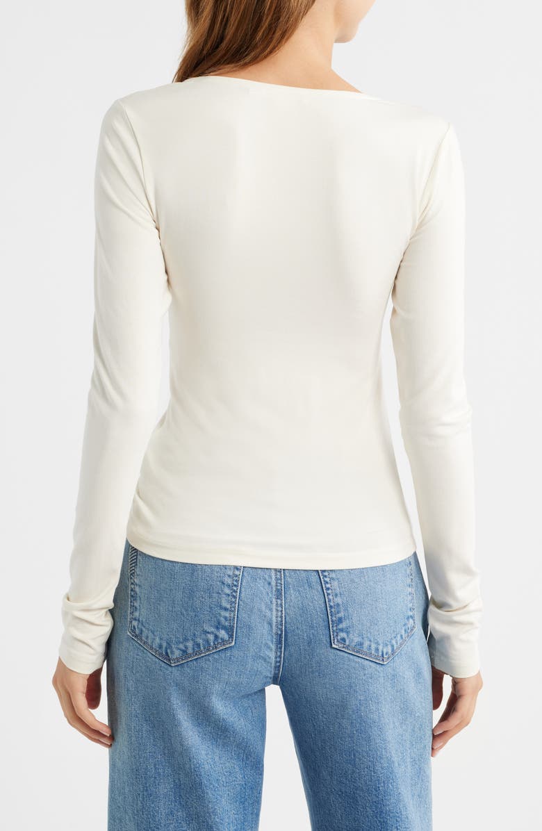 Good American U-Wire Long Sleeve Jersey Top, Alternate, color, Ecru003