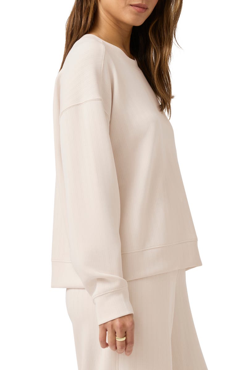 Splendid x @cellajaneblog Oversize Scuba Knit Sweatshirt, Alternate, color, Pearl