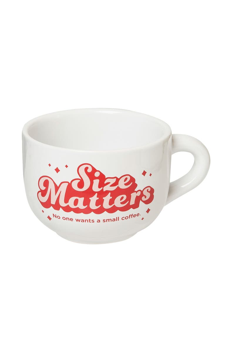 Totalee Gift Size Matters Cappuccino Mug Ceramic White 24 oz, Main, color, White