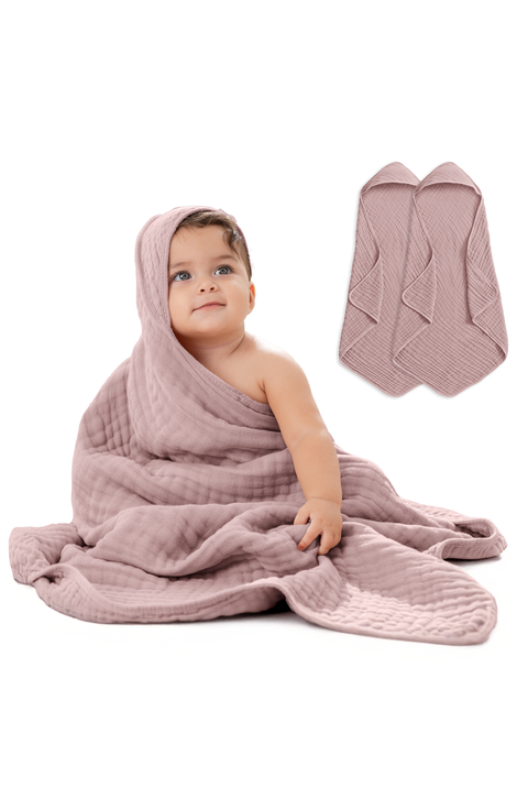 Hooded Baby Towels - 6 Layers, Pack of 2