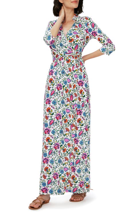 Abigail Silk Wrap Maxi Dress