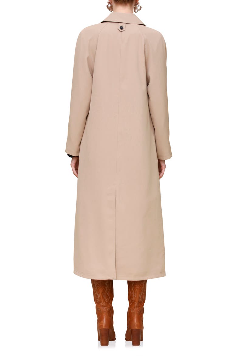 Waterfall Drape Front Double Breasted Trench Coat, Alternate, color, KHAKI