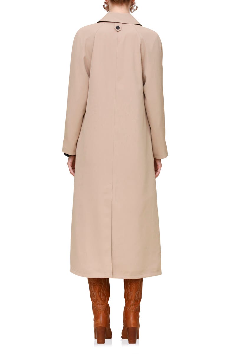 Waterfall Drape Front Double Breasted Trench Coat