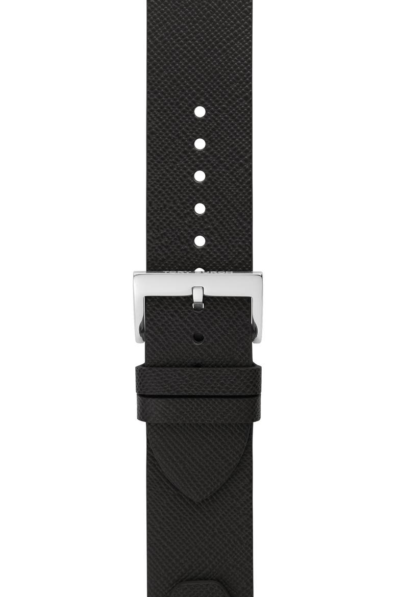 The Studs Leather Apple Watch® Strap (Nordstrom Exclusive), Alternate, color, BLACK