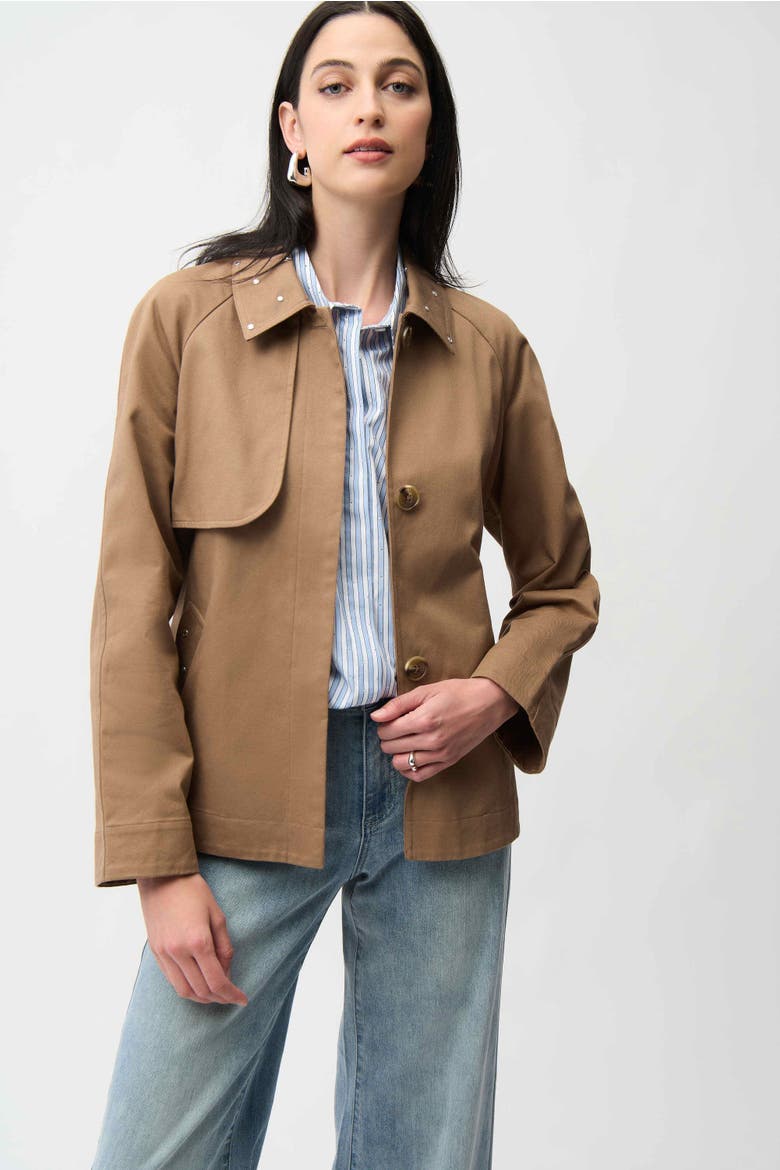 Cotton Twill Short Trench, Main, color, Tiger's Eye