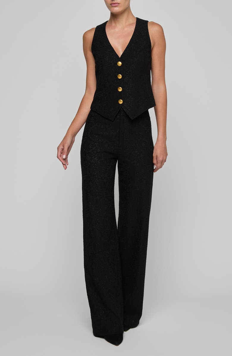 L'AGENCE Livvy Lace Straight Leg Pants, Alternate, color, Black