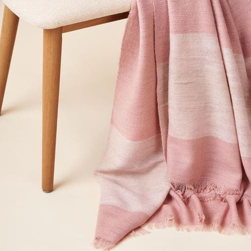 Studio Variously Soft Handwoven Merino Throw In Pink