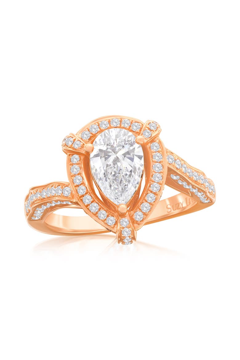 18K Rose Gold 1.20ct Yellow Diamond & 0.70cttw Diamond Ring, Main, color, Yellow