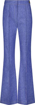 Callas Milano Lola DENIM Stretch Crepe Cropped Flare Trouser