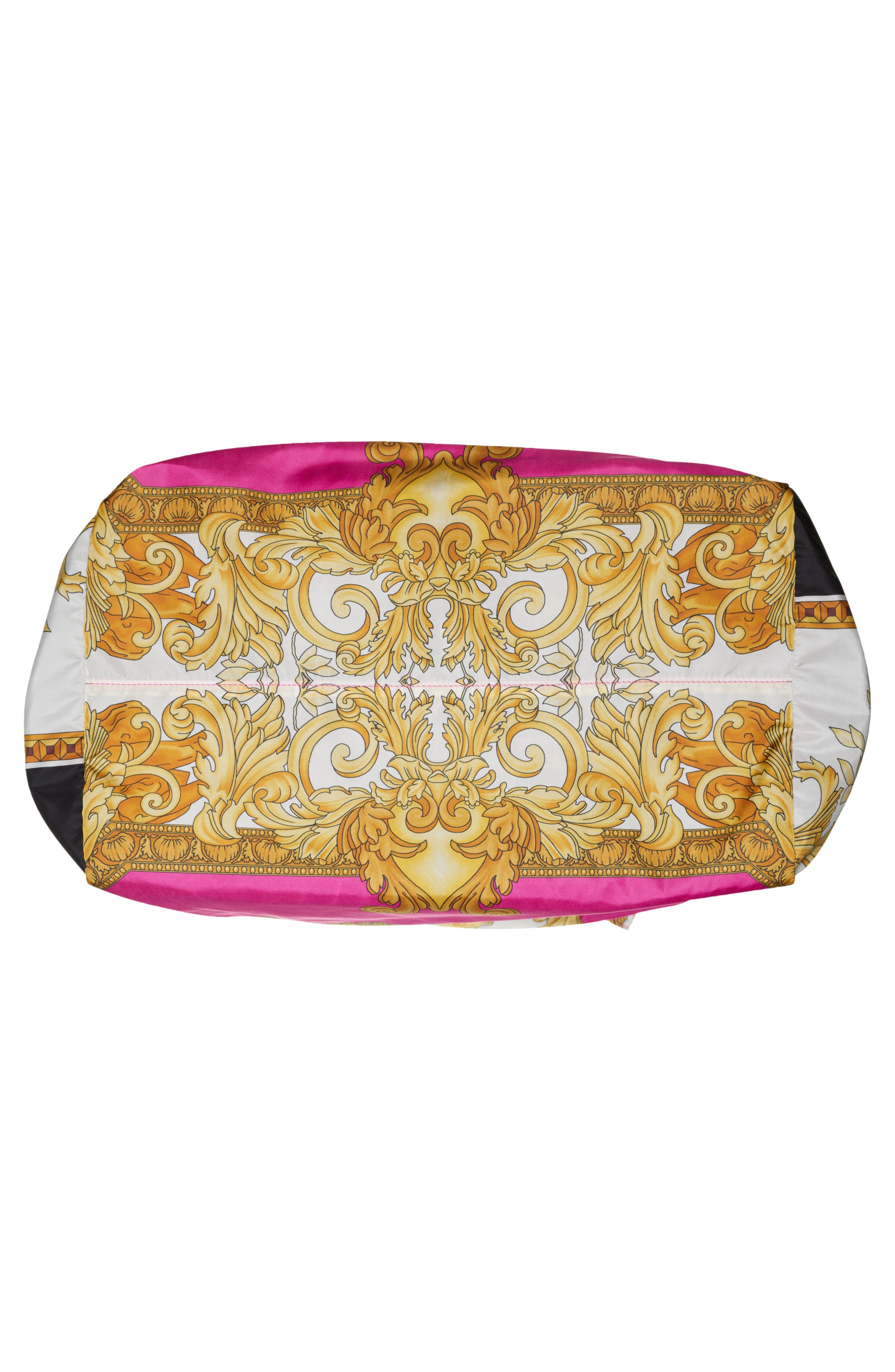 Barocco Renaissance Nylon Tote, Alternate, color, FUXIA MULTICOLOR VERSACE GOLD
